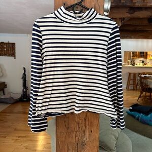 Madewell Navy and White Striped Top
